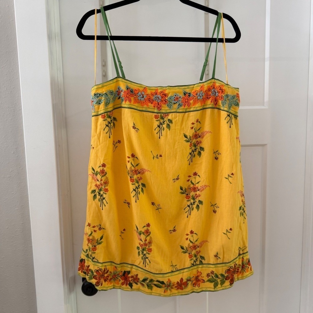 Free People Bali Take Me With You Mini Dress Floral L Boho Festival Embroidered